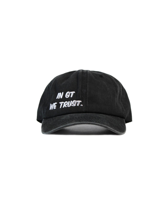 "In GT We Trust" Curved Floppy Hat Black